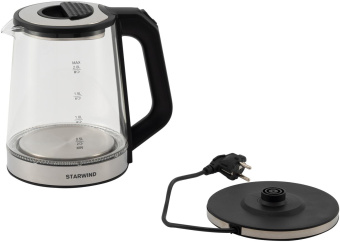 Чайник электрический Starwind SKG5778 2л. 2000Вт черный/прозрачный корпус: стекло от магазина РЭССИ