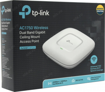 Точка доступа TP-Link EAP245 AC1750 10/100/1000BASE-TX белый от магазина РЭССИ