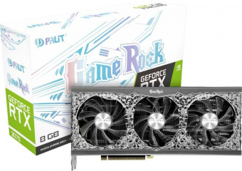 Видеокарта Palit PCI-E 4.0 PA-RTX3070 GAMEROCK 8G V1 LHR NVIDIA GeForce RTX 3070 8192Mb 256 GDDR6 1500/14000 HDMIx1 DPx3 HDCP Ret от магазина РЭССИ