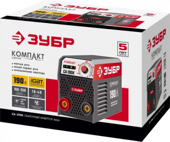 Сварочный аппарат Зубр СА-190К инвертор ММА 5.4кВт от магазина РЭССИ