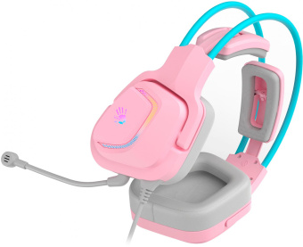 Наушники с микрофоном A4Tech Bloody G575 розовый/голубой 2м мониторные USB оголовье (G575 /SKY PINK/ USB) от магазина РЭССИ