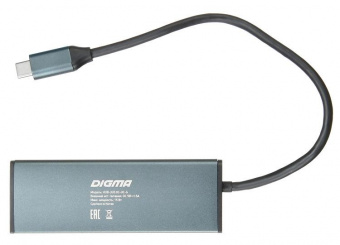 Разветвитель USB-C Digma HUB-3U3.0С-UC-G 4порт. серый от магазина РЭССИ