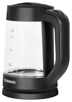 Чайник электрический Starwind SKG2080 1.7л. 1700Вт черный (корпус: стекло) от магазина РЭССИ