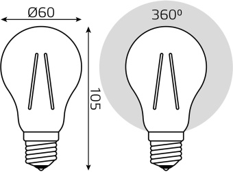 Лампа филам. Gauss Filament 7Вт цок.:E27 груша св.свеч.бел.теп. (упак.:10шт) (22217) от магазина РЭССИ