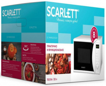 Микроволновая Печь Scarlett SC-MW9020S02D 20л. 700Вт белый/черный от магазина РЭССИ