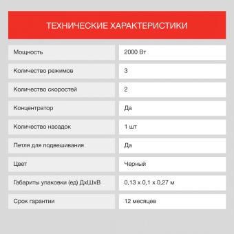 Фен Starwind SHP6103 2000Вт черный от магазина РЭССИ