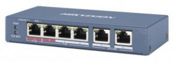 Коммутатор Hikvision DS-3E0106HP-E 4x100Mb 2PoE+ 60W неуправляемый от магазина РЭССИ