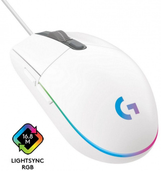 Мышь Logitech G102 LightSync белый оптическая (8000dpi) USB (5but) от магазина РЭССИ