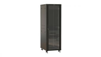 Шкаф серверный Hyperline (TTBR-3268-AS-RAL9004) напольный 32U 600x800мм пер.дв.перфор. задн.дв.спл.стал.лист 2 бок.пан. 1000кг черный 710мм 1610мм IP20 сталь от магазина РЭССИ