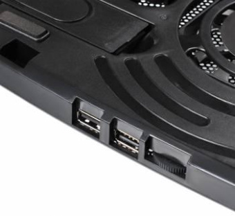 Подставка для ноутбука Buro BU-LCP156-B208 15.6"355x260x21мм 2xUSB 2x 80ммFAN 560г металлическая сетка/пластик черный от магазина РЭССИ