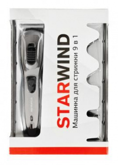 Машинка для стрижки Starwind SBC1900 черный/серебристый (насадок в компл:9шт) от магазина РЭССИ