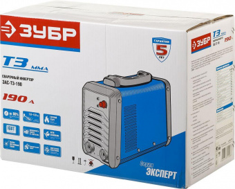 Сварочный аппарат Зубр ЗАС-Т3-190 инвертор ММА DC 7.5кВт от магазина РЭССИ