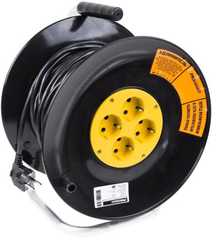 Удлинитель силовой PROconnect STANDARD (11-7606) 3x1.0кв.мм 4розет. 40м ПВС 10A катушка черный от магазина РЭССИ