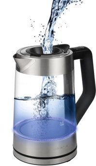 Чайник электрический Polaris PWK 1725CGLD 1.7л. 2200Вт серебристый матовый корпус: стекло/металл от магазина РЭССИ