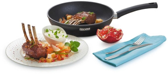 Сковорода Rondell Mustang RDA-599 круглая 28см покрытие: Xylan Plus ручка несъемная (без крышки) черный от магазина РЭССИ