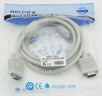 Кабель VGA (m) VGA (f) 1.8м феррит.кольца серый от магазина РЭССИ