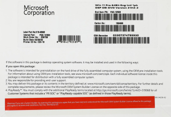 Операционная система Microsoft Windows 11 Pro 64Bit Eng Intl 1pk DSP OEI DVD (FQC-10528) от магазина РЭССИ