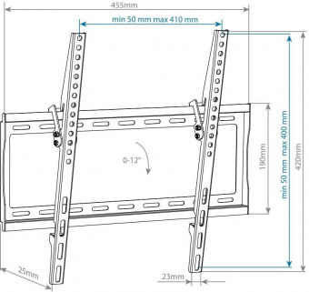 Кронштейн для телевизора Arm Media STEEL-4 new черный 22"-65" макс.40кг настенный наклон от магазина РЭССИ