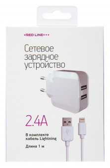 Сетевое зар./устр. Redline NC-2.4A 2.4A для Apple белый (УТ000013631) от магазина РЭССИ