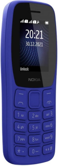 Мобильный телефон Nokia 105 Dual SIM TA-1416 синий моноблок 2Sim 1.77" 120x160 Series 30+ GSM900/1800 Protect MP3 FM microSD от магазина РЭССИ