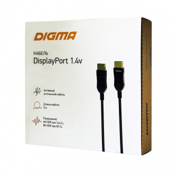 Кабель аудио-видео Digma 1.4v AOC DisplayPort (m)/DisplayPort (m) 5м. позолоч.конт. черный (BHP DP 1.4-5) от магазина РЭССИ