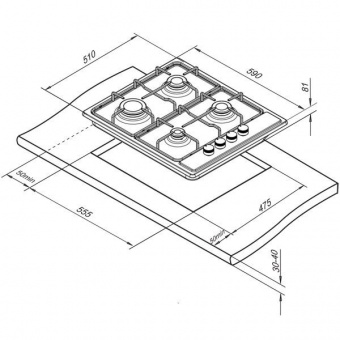Газовая варочная поверхность Darina T1 BGM 341 11 X серебристый от магазина РЭССИ