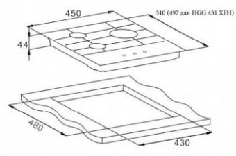 Газовая варочная поверхность Weissgauff HGG 451 WFh белый от магазина РЭССИ