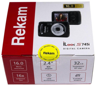 Фотоаппарат Rekam iLook S745i черный 16Mpix 2.4" 1080 SD/MMC CMOS/AAA от магазина РЭССИ