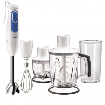 Блендер погружной Braun MQ3045WH Aperitive 700Вт белый/синий от магазина РЭССИ