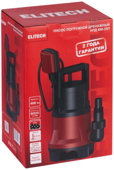 Насос дренажный Elitech НПД 400-35П 400Вт 8000л/час (205631) от магазина РЭССИ
