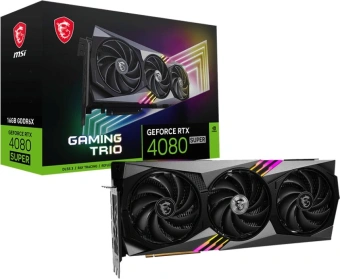 Видеокарта MSI PCI-E 4.0 RTX 4080 SUPER 16G GAMING TRIO NVIDIA GeForce RTX 4080 Super 16Gb 256bit GDDR6X 2550/23000 HDMIx1 DPx3 HDCP Ret от магазина РЭССИ