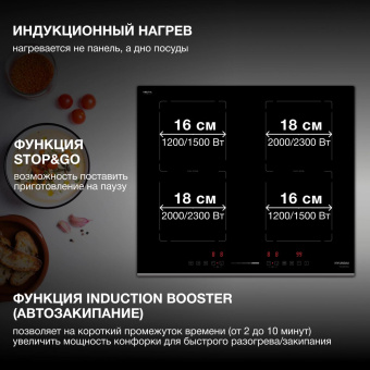 Индукционная варочная поверхность Hyundai HHI 6772 BG черный от магазина РЭССИ