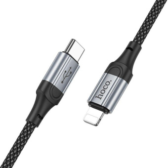 Кабель Hoco X102 Fresh iP USB Type-C (m)-Lightning (m) 1м черный коробка от магазина РЭССИ
