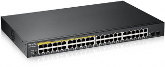 Коммутатор Zyxel GS1900-48HP v2 GS190048HPV2-EU0101F 48G 2SFP 24PoE+ 170W управляемый от магазина РЭССИ
