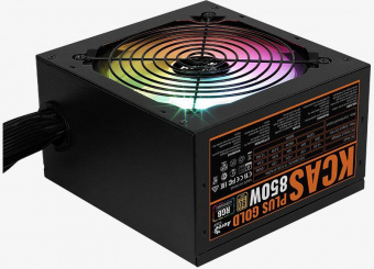 Блок питания Aerocool ATX 850W KCAS PLUS GOLD 850W ARGB 80+ gold 24+2x(4+4) pin APFC 120mm fan color LED 8xSATA RTL от магазина РЭССИ