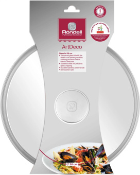 Крышка Rondell ArtDeco RDA-1712 d=26см крыш.прозрачный руч.стальной от магазина РЭССИ