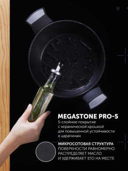 Кастрюля Polaris Monolit 24C 4л. d=24см (с крышкой) черный (015249) от магазина РЭССИ