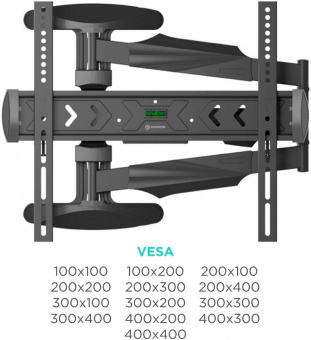 Кронштейн для телевизора Onkron NP47 черный 40"-75" макс.35кг настенный поворот и наклон от магазина РЭССИ