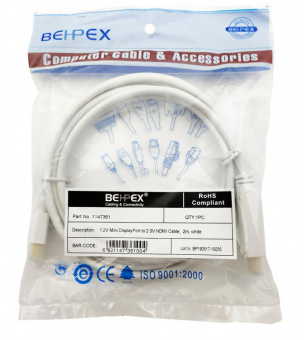 Кабель 1.2v miniDisplayPort (m) HDMI (m) 2м белый от магазина РЭССИ