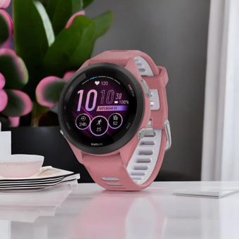 Смарт-часы Garmin Forerunner 265S 27.5мм 1.1" AMOLED корп.черный/розовый силикон рем.розовый (010-02810-15) от магазина РЭССИ