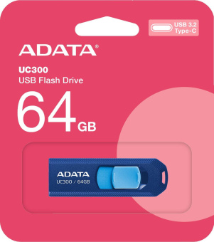 Флеш Диск A-Data 64GB Type-C UC300 ACHO-UC300-64G-RNB/BU USB3.2 синий/голубой от магазина РЭССИ