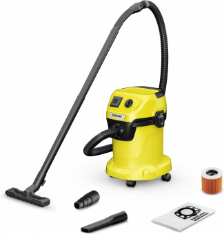 Строительный пылесос Karcher WD 3 P V-17/4/20 1000Вт (уборка: сухая/сбор воды) желтый от магазина РЭССИ