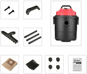 Строительный пылесос Deko DKVC-1400-15P 1400Вт (уборка: сухая) черный от магазина РЭССИ