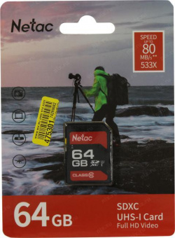 Флеш карта SDXC Netac 64GB NT02P600STN-064G-R P600 w/o adapter от магазина РЭССИ