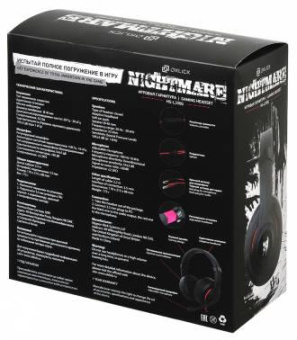 Наушники с микрофоном Оклик HS-L330G NIGHTMARE черный/красный 1.9м мониторные оголовье (359481) от магазина РЭССИ