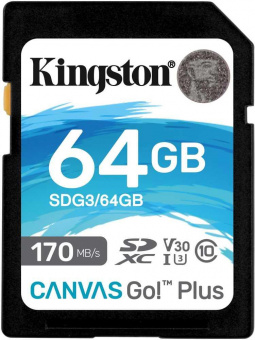 Флеш карта SDXC 64Gb Class10 Kingston SDG3/64GB Canvas Go! Plus w/o adapter от магазина РЭССИ