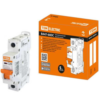 ВА47-60DC 1P 20А 6кА х-ка С 220В от магазина РЭССИ
