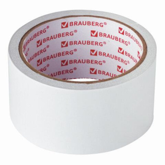 Клейкая двухсторонняя лента BRAUBERG 50 мм х 10 м бумажная основа 229055 от магазина РЭССИ