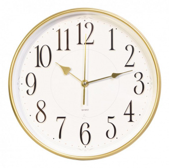 Часы настенные аналоговые Бюрократ WallC-R76P D29см белый (WALLC-R76P29/GOLD) от магазина РЭССИ
