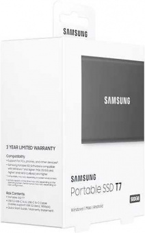 Накопитель SSD Samsung USB-C 500Gb MU-PC500T/WW T7 1.8" черный от магазина РЭССИ